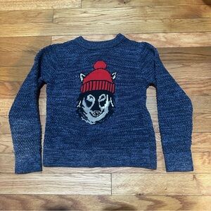 Chaps Boys Wolf Intarsia Crewneck Knit Sweater Size 5
